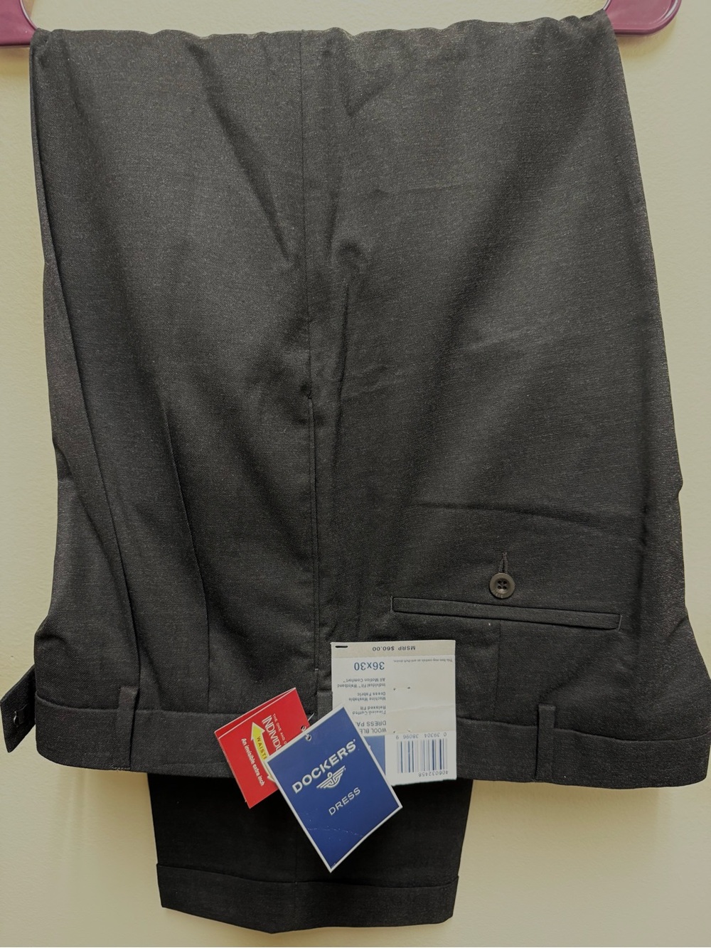 Dockers Men's Black Dress Trousers Sz 36x30 NWT